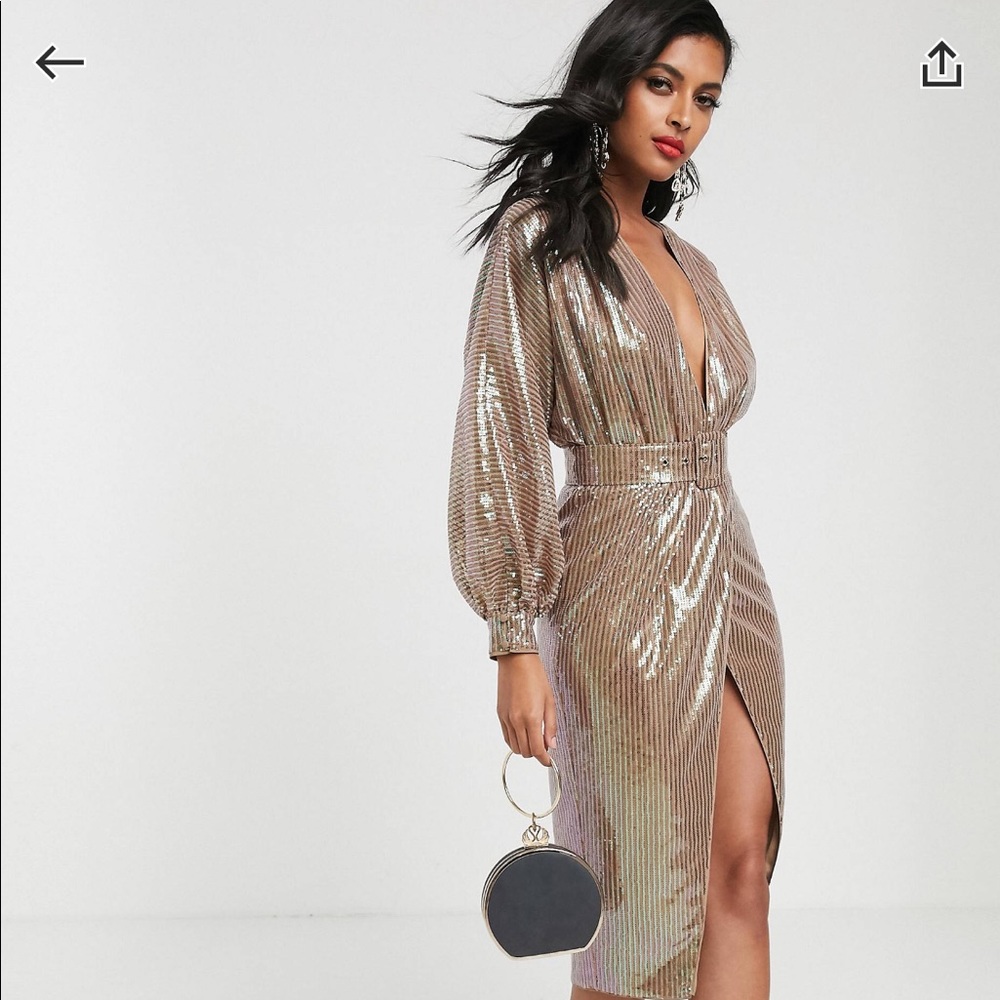 ASOS Design Open Back Sequin Dress